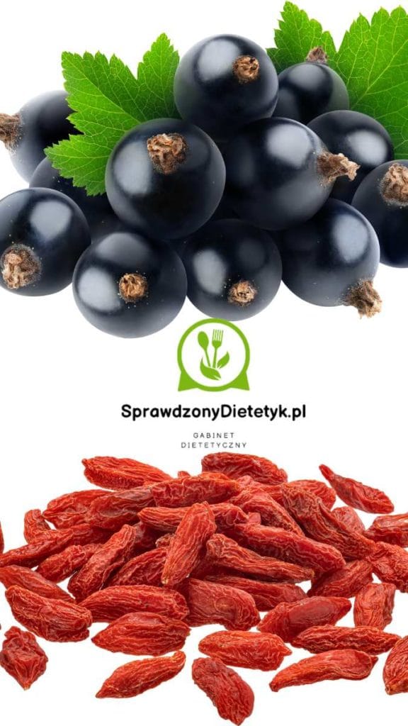 Porównanie jagód goji i czarnej porzeczki 